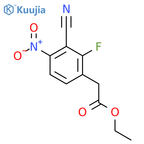 Ethyl 3-cyano-2-fluoro-4-nitrophenylacetate structure