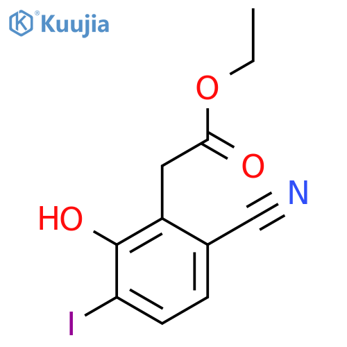 Ethyl 6-cyano-2-hydroxy-3-iodophenylacetate structure