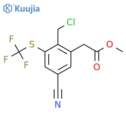 Methyl 2-chloromethyl-5-cyano-3-(trifluoromethylthio)phenylacetate structure