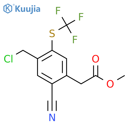 Methyl 4-chloromethyl-2-cyano-5-(trifluoromethylthio)phenylacetate structure