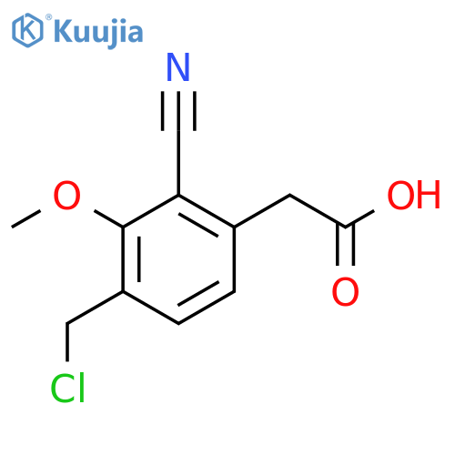 4-Chloromethyl-2-cyano-3-methoxyphenylacetic acid structure