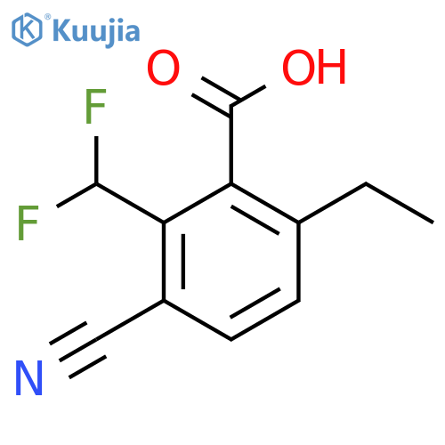 3-Cyano-2-difluoromethyl-6-ethylbenzoic acid structure