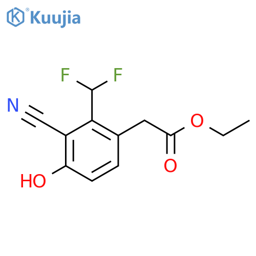 Ethyl 3-cyano-2-difluoromethyl-4-hydroxyphenylacetate structure