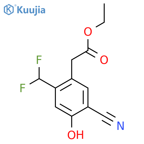 Ethyl 5-cyano-2-difluoromethyl-4-hydroxyphenylacetate structure