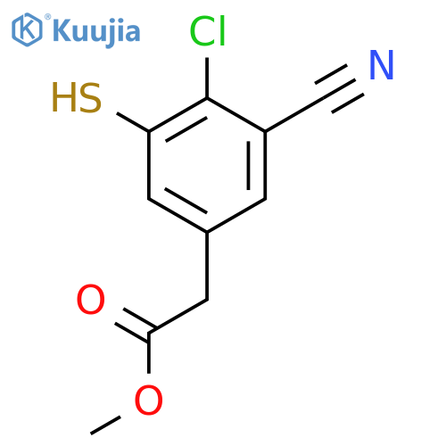 Methyl 4-chloro-3-cyano-5-mercaptophenylacetate structure