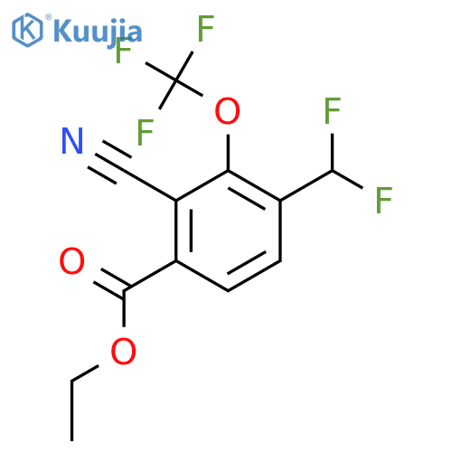 Ethyl 2-cyano-4-difluoromethyl-3-(trifluoromethoxy)benzoate structure