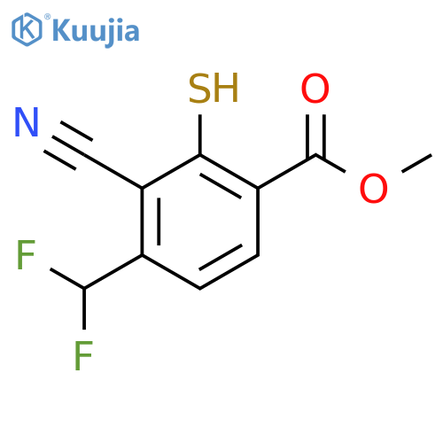 Methyl 3-cyano-4-difluoromethyl-2-mercaptobenzoate structure