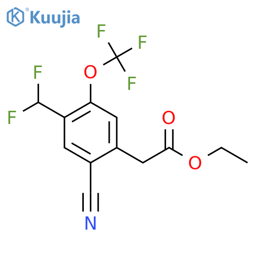 Ethyl 2-cyano-4-difluoromethyl-5-(trifluoromethoxy)phenylacetate structure