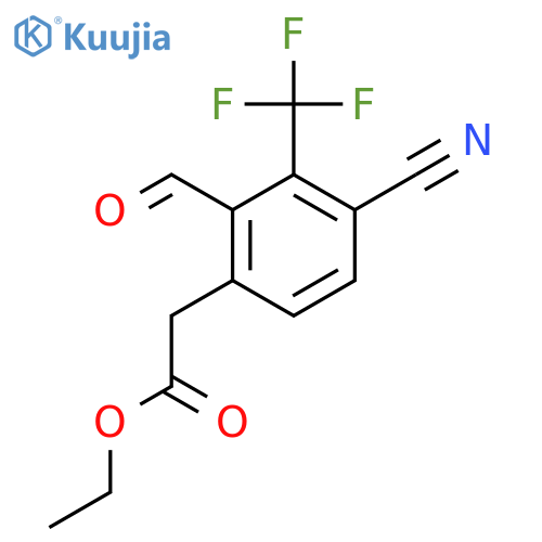 Ethyl 4-cyano-2-formyl-3-(trifluoromethyl)phenylacetate structure