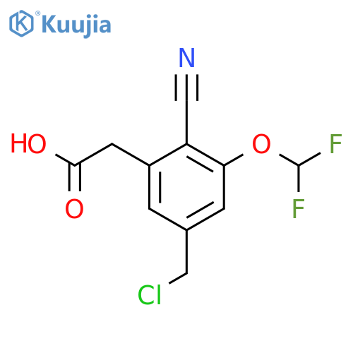 5-Chloromethyl-2-cyano-3-(difluoromethoxy)phenylacetic acid structure