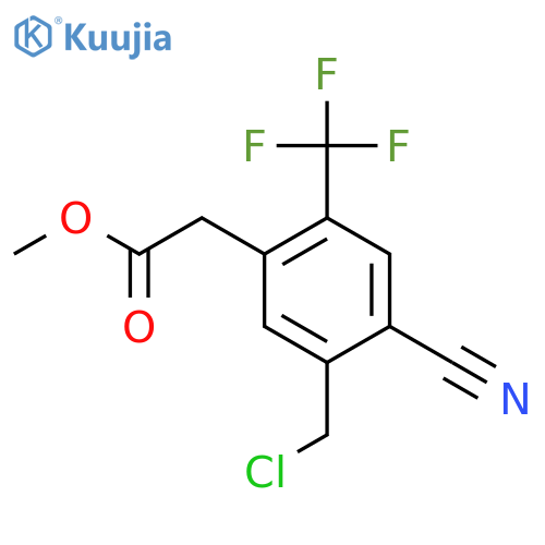 Methyl 5-chloromethyl-4-cyano-2-(trifluoromethyl)phenylacetate structure