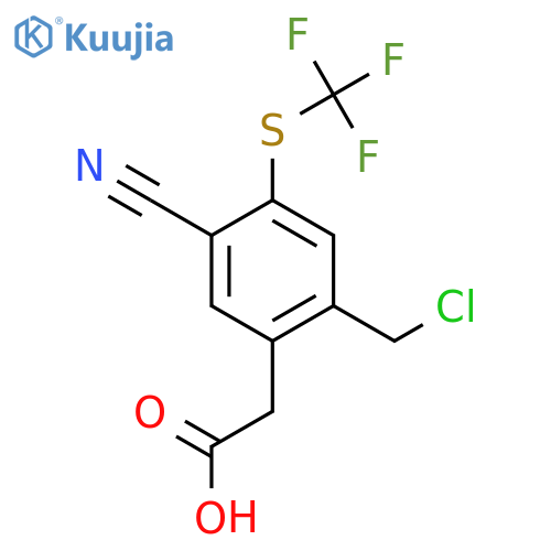 2-Chloromethyl-5-cyano-4-(trifluoromethylthio)phenylacetic acid structure