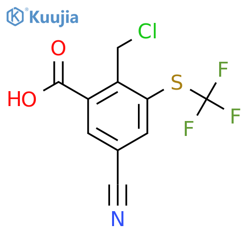2-Chloromethyl-5-cyano-3-(trifluoromethylthio)benzoic acid structure