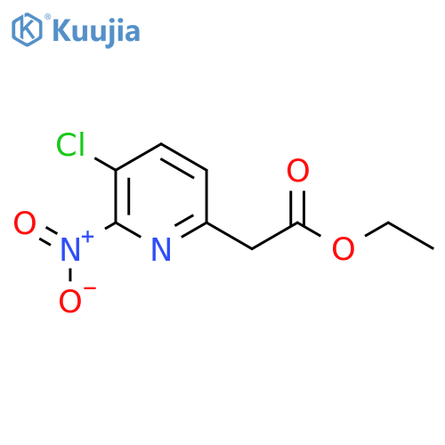 Ethyl 3-chloro-2-nitropyridine-6-acetate structure