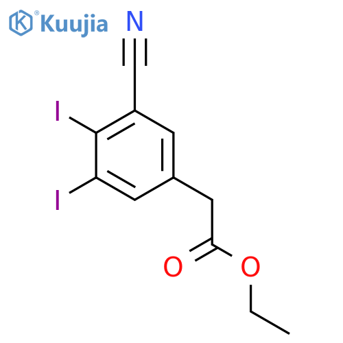 Ethyl 3-cyano-4,5-diiodophenylacetate structure