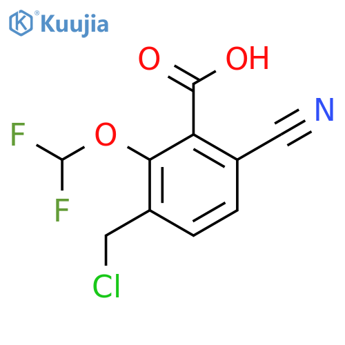 3-Chloromethyl-6-cyano-2-(difluoromethoxy)benzoic acid structure