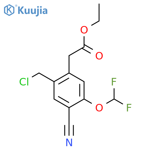 Ethyl 2-chloromethyl-4-cyano-5-(difluoromethoxy)phenylacetate structure