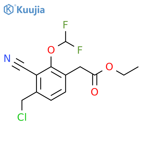 Ethyl 4-chloromethyl-3-cyano-2-(difluoromethoxy)phenylacetate structure