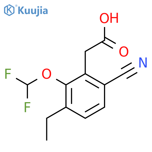 6-Cyano-2-difluoromethoxy-3-ethylphenylacetic acid structure