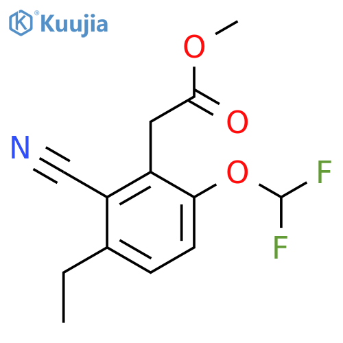 Methyl 2-cyano-6-difluoromethoxy-3-ethylphenylacetate structure