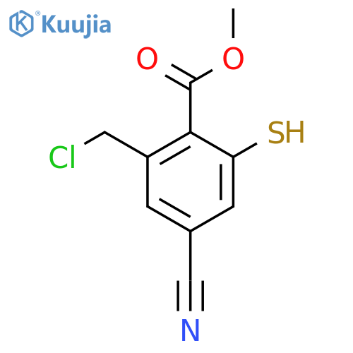 Methyl 2-chloromethyl-4-cyano-6-mercaptobenzoate structure