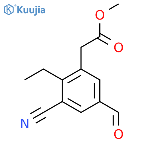 Methyl 3-cyano-2-ethyl-5-formylphenylacetate structure