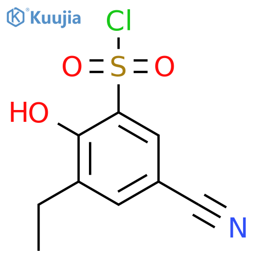 5-Cyano-3-ethyl-2-hydroxybenzenesulfonyl chloride structure