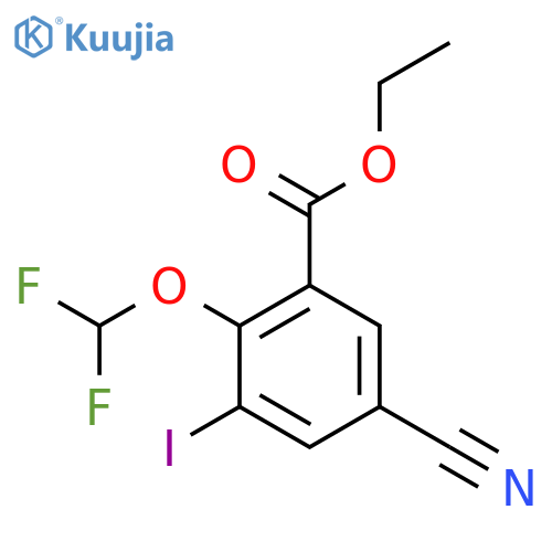Ethyl 5-cyano-2-difluoromethoxy-3-iodobenzoate structure