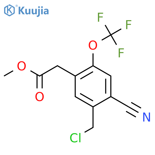 Methyl 5-chloromethyl-4-cyano-2-(trifluoromethoxy)phenylacetate structure