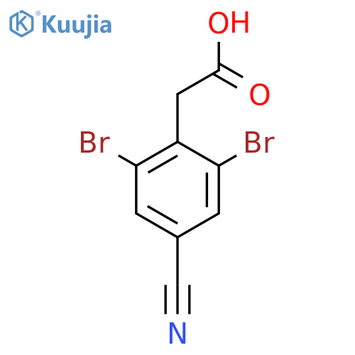 4-Cyano-2,6-dibromophenylacetic acid structure