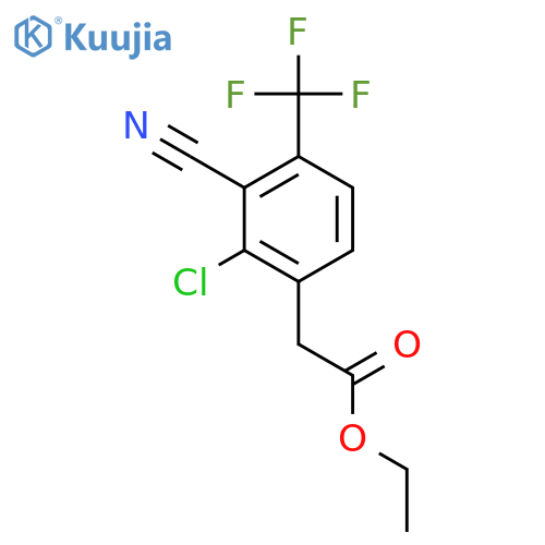 Ethyl 2-chloro-3-cyano-4-(trifluoromethyl)phenylacetate structure