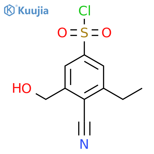 4-Cyano-3-ethyl-5-(hydroxymethyl)benzenesulfonyl chloride structure