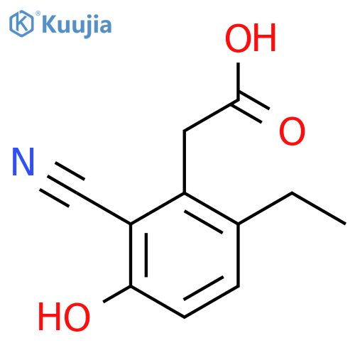 2-Cyano-6-ethyl-3-hydroxyphenylacetic acid structure