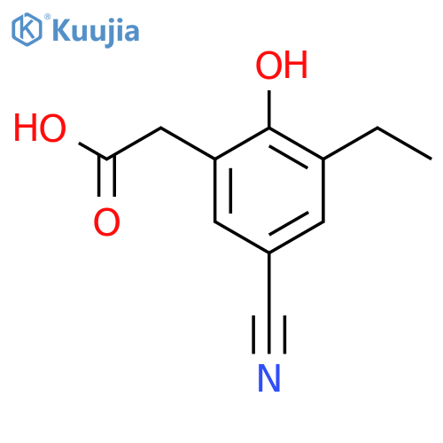 5-Cyano-3-ethyl-2-hydroxyphenylacetic acid structure