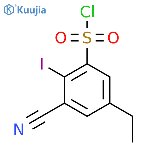 3-Cyano-5-ethyl-2-iodobenzenesulfonyl chloride structure