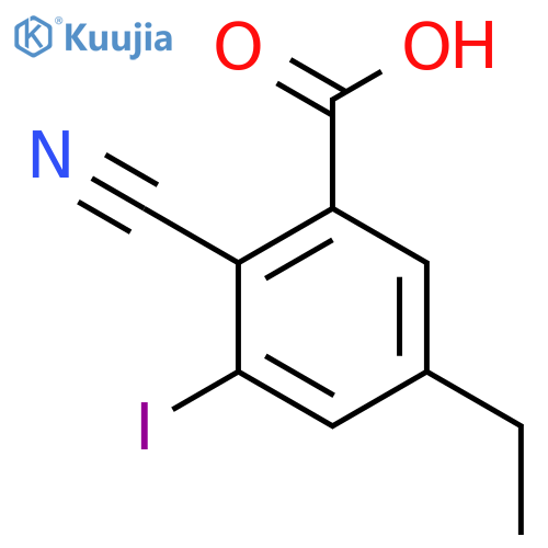 2-Cyano-5-ethyl-3-iodobenzoic acid structure