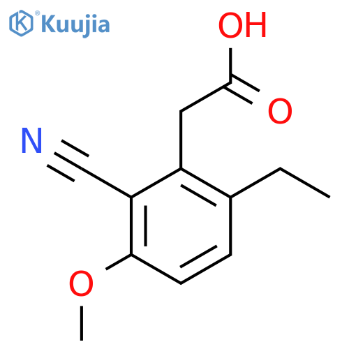 2-Cyano-6-ethyl-3-methoxyphenylacetic acid structure