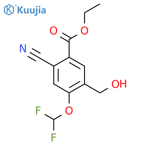 Ethyl 2-cyano-4-difluoromethoxy-5-(hydroxymethyl)benzoate structure