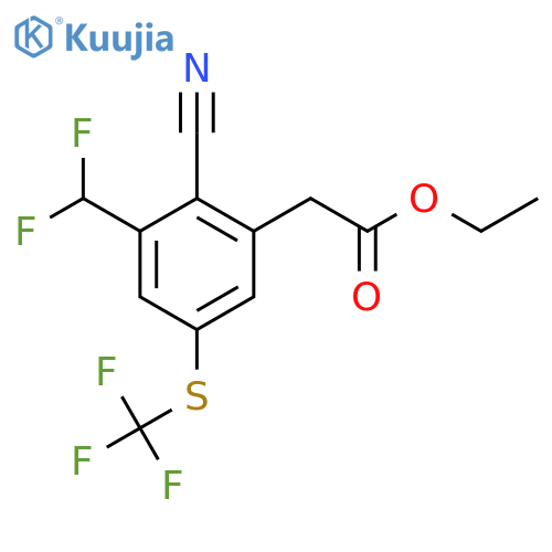 Ethyl 2-cyano-3-difluoromethyl-5-(trifluoromethylthio)phenylacetate structure