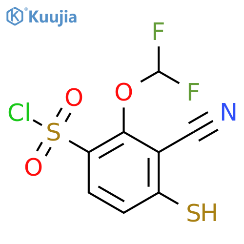 3-Cyano-2-difluoromethoxy-4-mercaptobenzenesulfonyl chloride structure