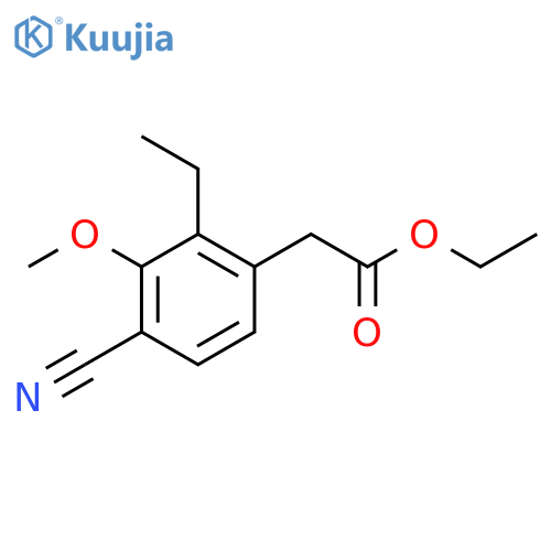 Ethyl 4-cyano-2-ethyl-3-methoxyphenylacetate structure