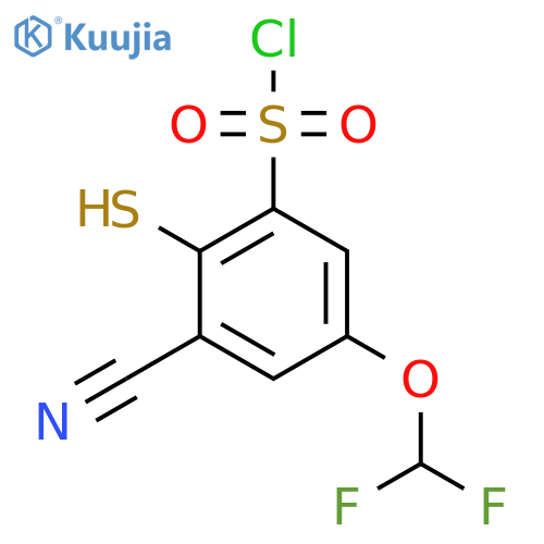 3-Cyano-5-difluoromethoxy-2-mercaptobenzenesulfonyl chloride structure