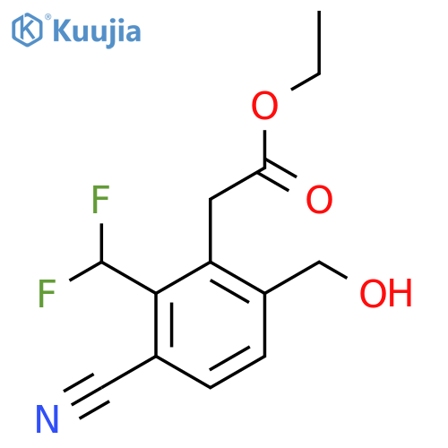 Ethyl 3-cyano-2-difluoromethyl-6-(hydroxymethyl)phenylacetate structure