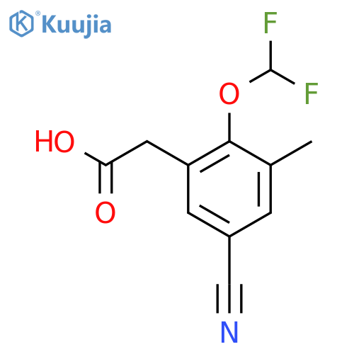 5-Cyano-2-difluoromethoxy-3-methylphenylacetic acid structure