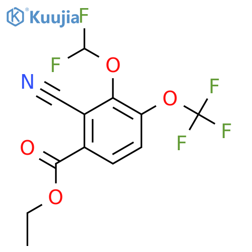 Ethyl 2-cyano-3-difluoromethoxy-4-(trifluoromethoxy)benzoate structure