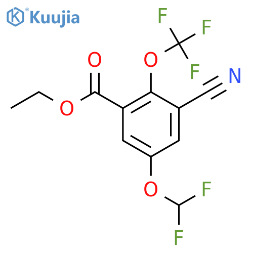 Ethyl 3-cyano-5-difluoromethoxy-2-(trifluoromethoxy)benzoate structure