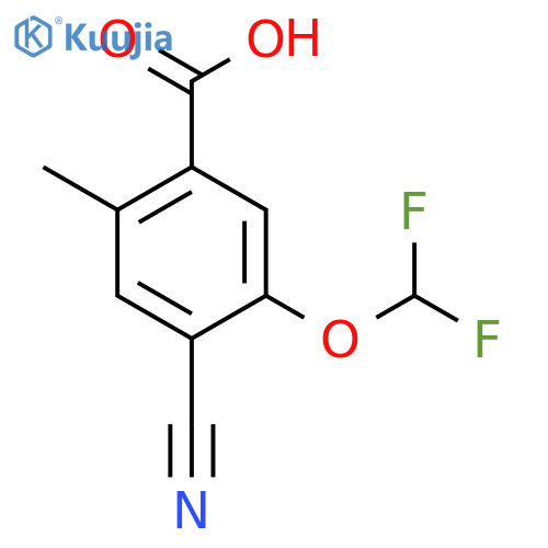 4-Cyano-5-difluoromethoxy-2-methylbenzoic acid structure