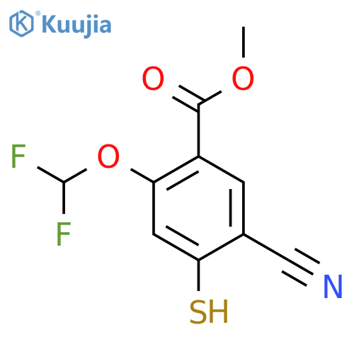 Methyl 5-cyano-2-difluoromethoxy-4-mercaptobenzoate structure