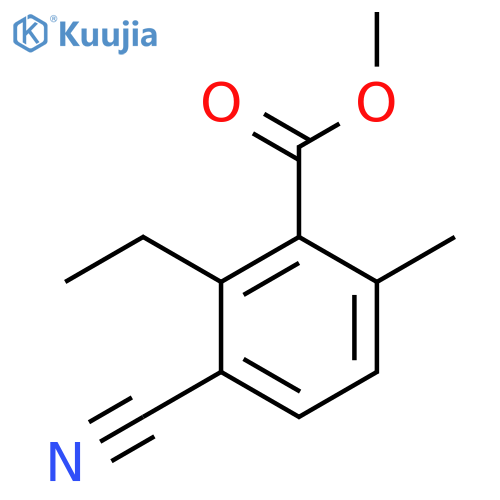 Methyl 3-cyano-2-ethyl-6-methylbenzoate structure