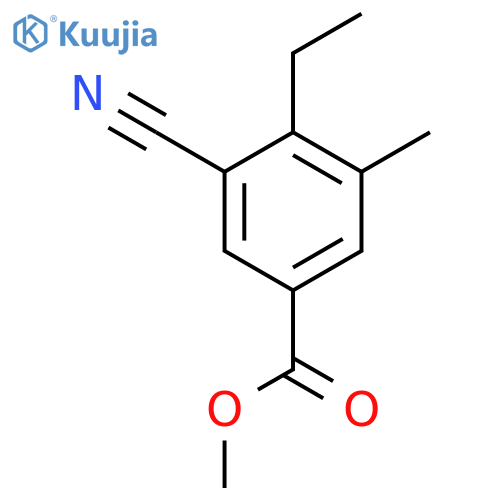 Methyl 3-cyano-4-ethyl-5-methylbenzoate structure